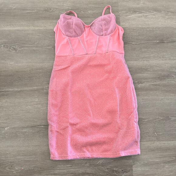 Hot Pink Corset Dress Club Sexy Bra SheinSYX Size Medium NEW - Picture 1 of 5